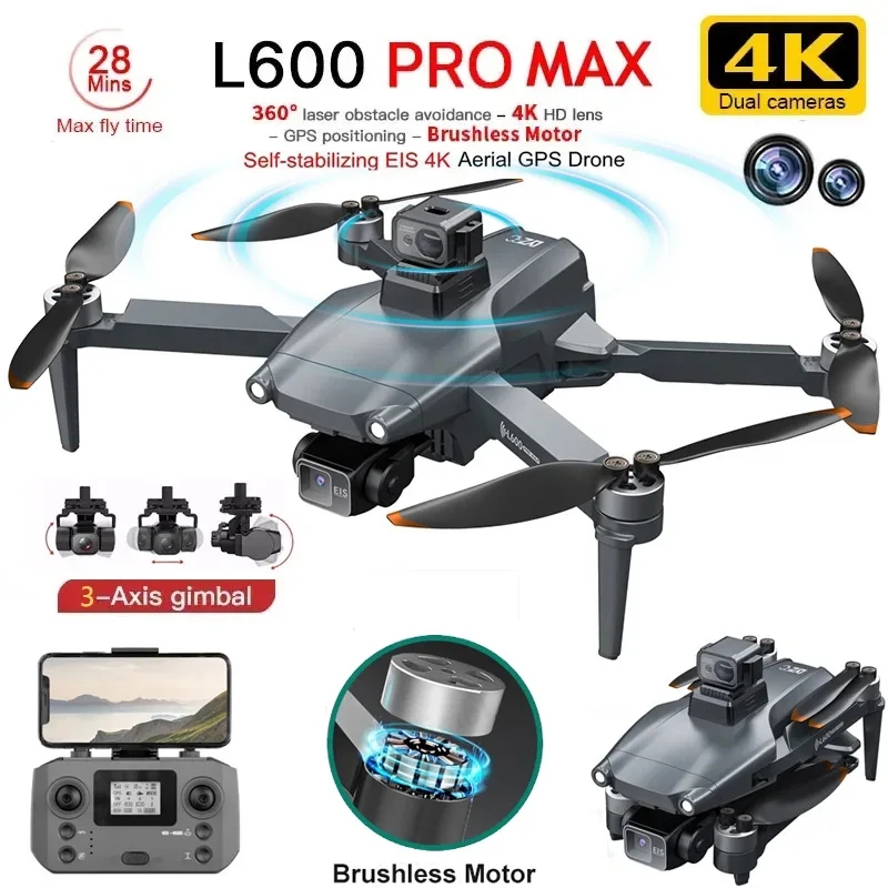 L600 PRO MAX GPS Drone Profess - Drone Gimbal 3 Axis recension och pris