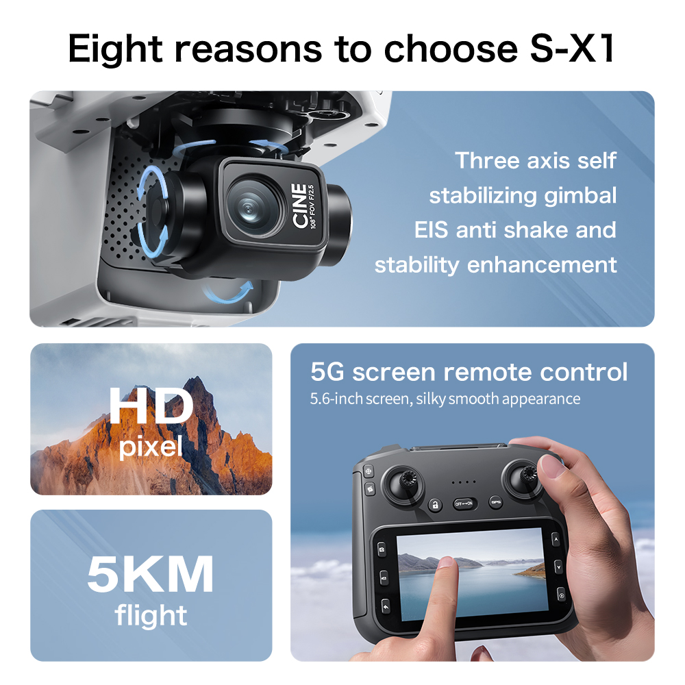 Top Deal S-X1 MAX GPS Drone 3  - Drone Gimbal 3 Axis recension och pris